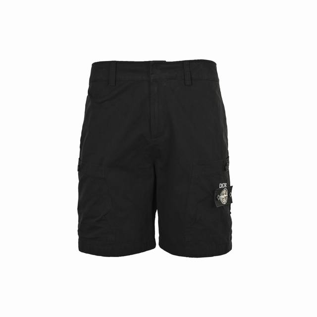 Dior 25Ss Stone Island co-branded logo shorts The fabric is made of custom woven