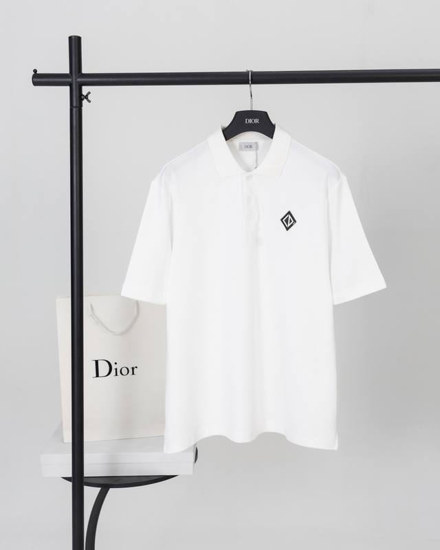 Top version. Official website quality Dior Diamond Patch Polo Shirt Customized