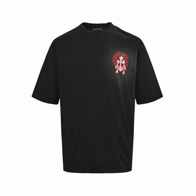 Chrome Hearts Chrome Hearts red label cross patch embroidery washed ripped short