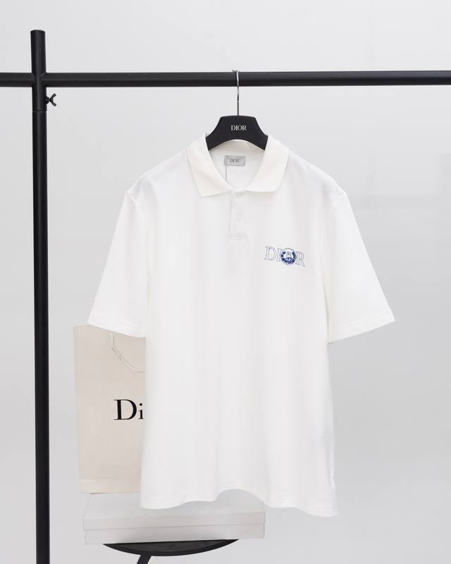 Top version. Official website quality Dior co-branded embroidered Polo shirt Cus