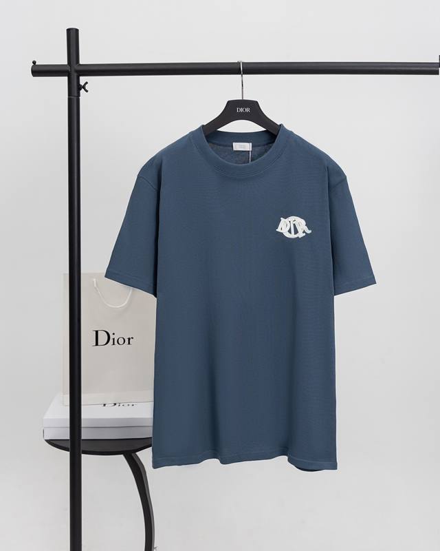 Top version. Official website quality Dior 25 new patch letter short-sleeved T-s
