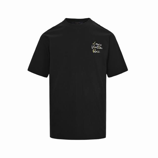 Louis Vuitton 25Ss signature letter embroidered short sleeves The fabric is made