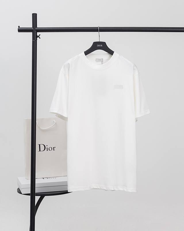 Top version. Official website quality Dior 24 new chest logo cotton embroidered