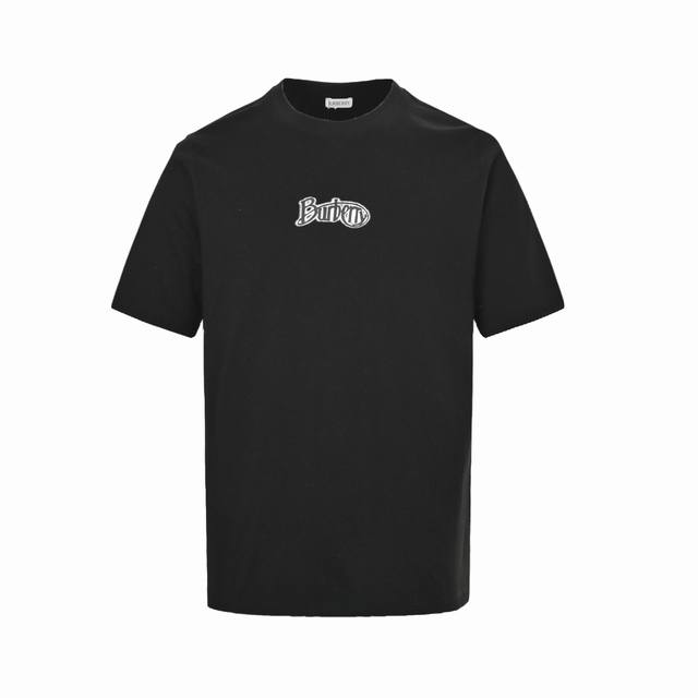 Burberry 24Ss cursive letter print short sleeves The print is made of imported w