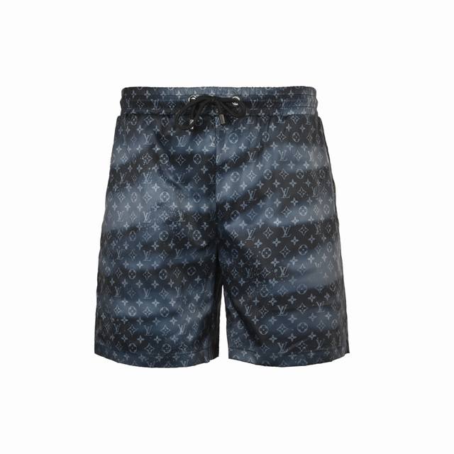 Louis Vuitton 25Ss Night Sky Printed Monochrome Beach Shorts Finely crafted wove
