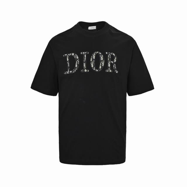 Dior Dior monogram patch embroidered letter short sleeves Custom-made double yar
