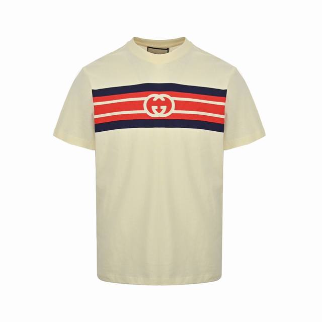 Gucci Gucci Double G interlocking stripe print short-sleeved T-shirt Inspired by
