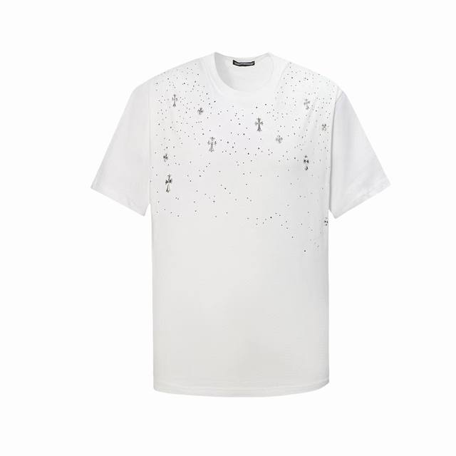 Chrome Hearts Chrome Hearts Gypsophila Cross Hot Diamond Short Sleeve T-shirt Se
