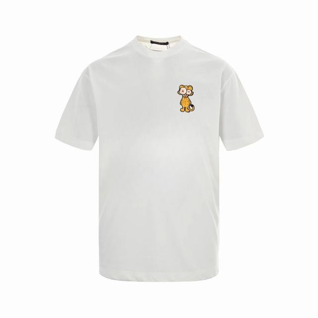 Louis Vuitton Louis Vuitton small logo embroidered leopard short-sleeved T-shirt