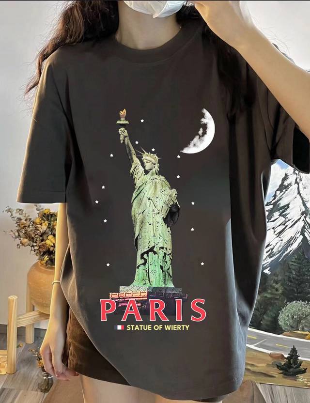Balenciaga Balenciaga Statue of Liberty round neck short-sleeved half-sleeved T-
