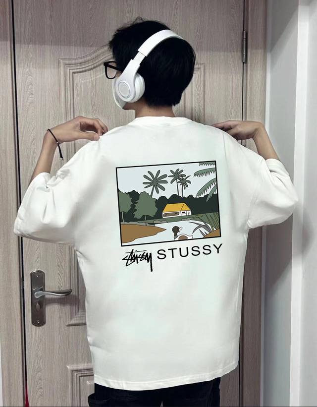 Stussy Stussy countryside scenery round neck short sleeve half sleeve T-shirt Th
