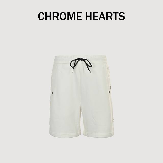 Chrome Hearts 24Ss Patch Cross Sanskrit Label Shorts The fabric is made of 380g
