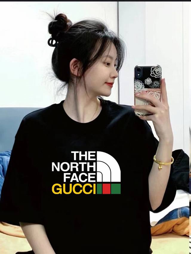 The North Face X Gucci The North Face co-branded Gucci round neck short sleeve h