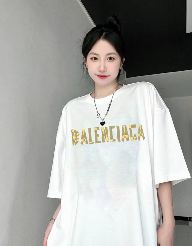 Balenciaga Balenciaga tape round neck short-sleeved half-sleeved T-shirt The fab