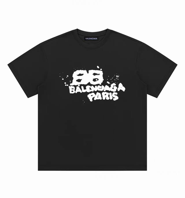 Balenciaga Balenciaga ink-splashed round neck short-sleeved half-sleeved T-shirt