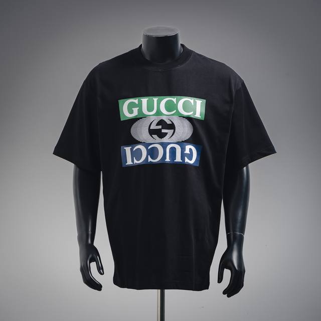 Gucci Gucci 2025 simple inverted letter logo pattern short-sleeved T-shirt Short