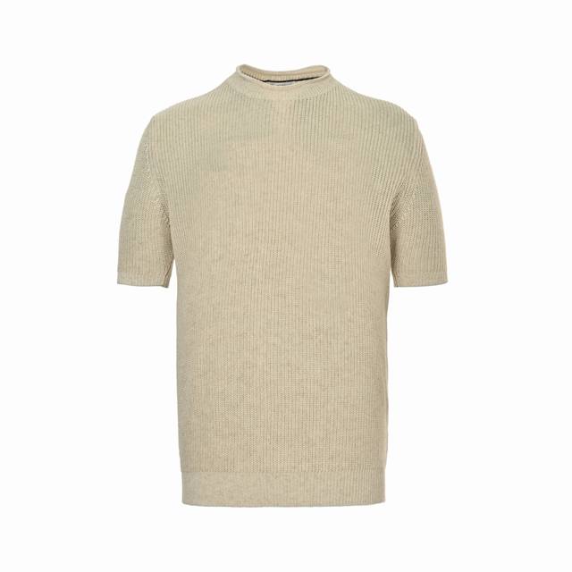 Brunello Cucinelli Bc solid color ribbed knitted short sleeves authentic 9964 pu