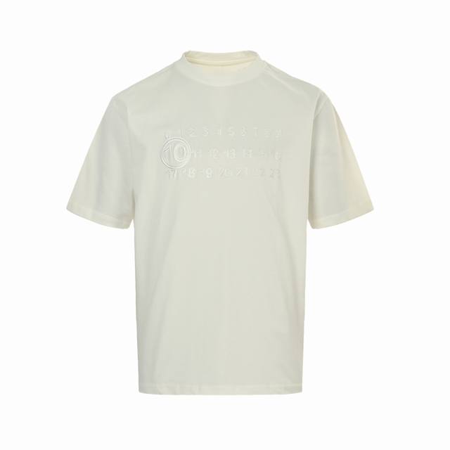 Maison Margiela 25Ss embroidered letter short sleeves Fabric is woven and dyed 2