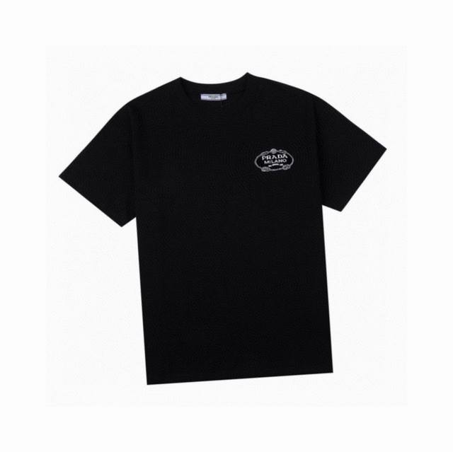 Prada New summer classic small logo embroidered round neck short-sleeved T-shir