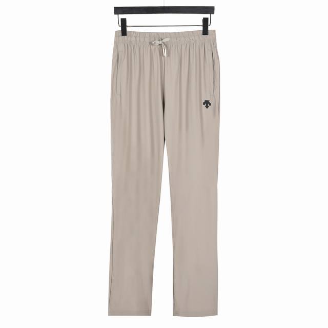 Desente ice silk quick-drying trousers with loose-fitting and cuffed khaki DDD