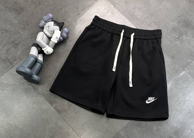 Trendy Nike embroidered small logo drawstring shorts terry sweatpants shorts ca