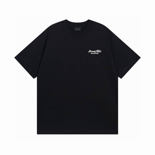 Balenciaga 2025 Ss New Logo Embroidery Short Sleeve T-shirt with Small Letters o