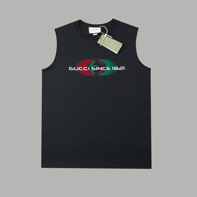 Gu Gujia 25Ss early spring new classic red and green letter logo printed vest Li