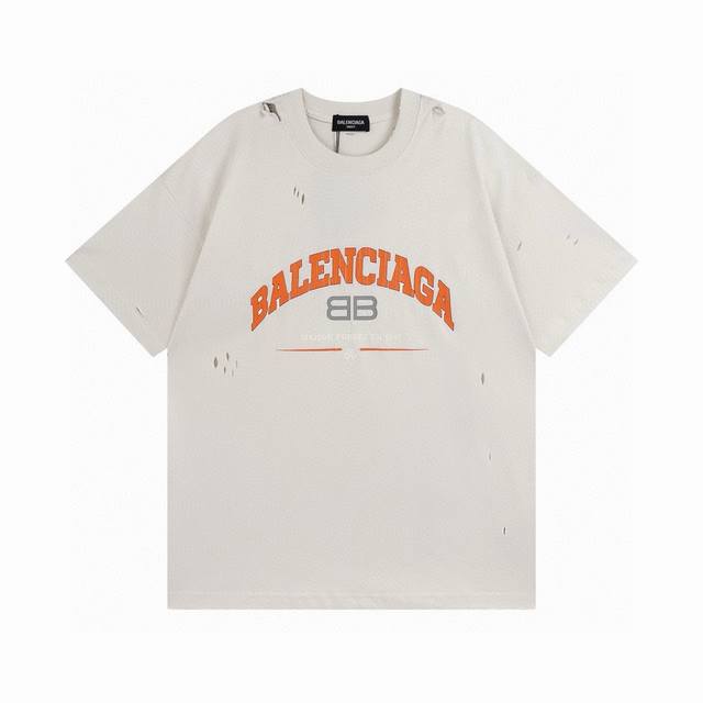 Balenciaga Paris family 2025 Ss classic Bb scissors Logo letter printing washed