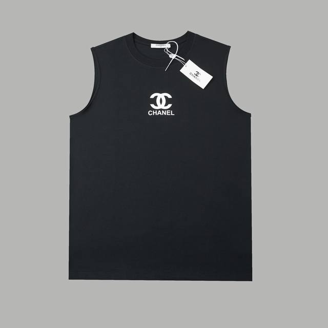 Chan*El 25Ss Early spring new classic Chanel Logo printed vest Light luxury Wai