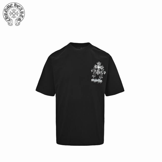 Chrome Hearts 28Ss distressed patch cross short sleeves The fabric is made of 26