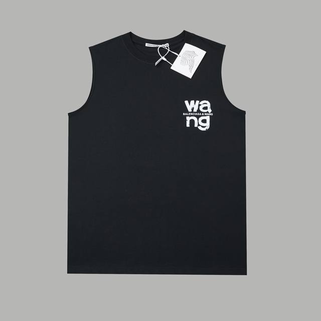 Alexarde*Wang25Ss Early spring new graffiti hand-painted letter logo vest Light