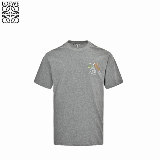 Loewe Suna Fujita co-branded rabbit embroidered short-sleeved shirt The fabric i