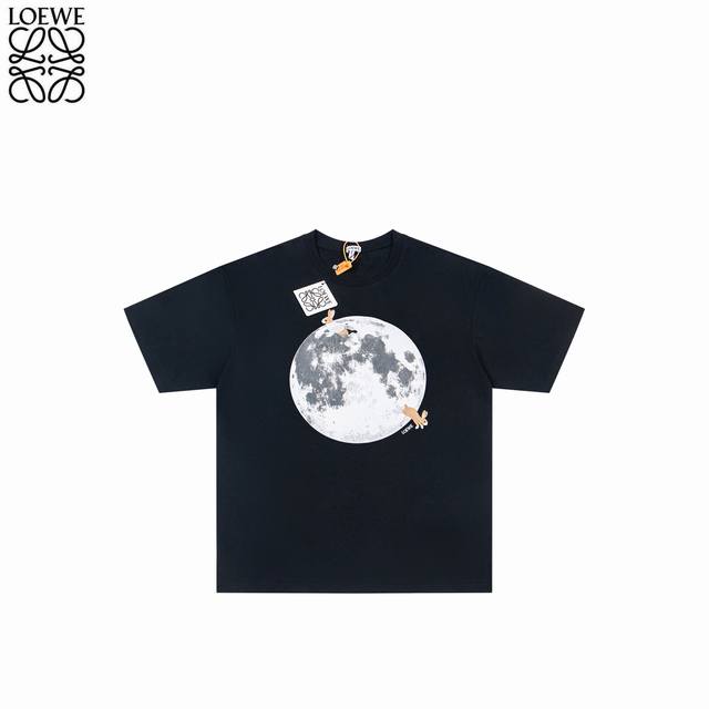 Loewe 2025Ss Moon Round Neck Short Sleeve T-shirtThe front is decorated with a m