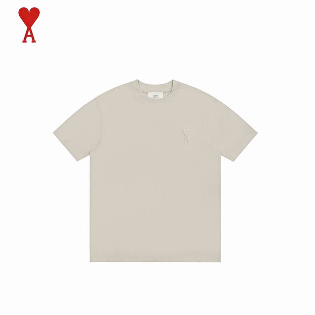 Ami 24Ss embossed three-dimensional small label classic short sleeves The first