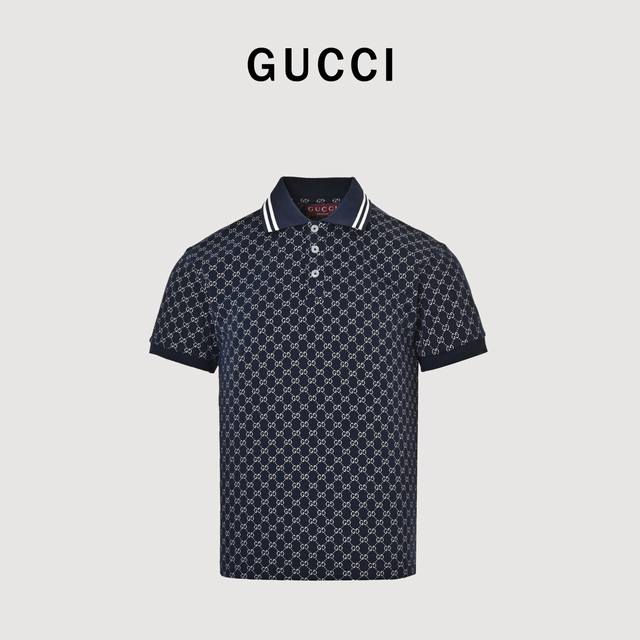 Gucci 25Ss full print jacquard short-sleeved Polo shirt The original version was