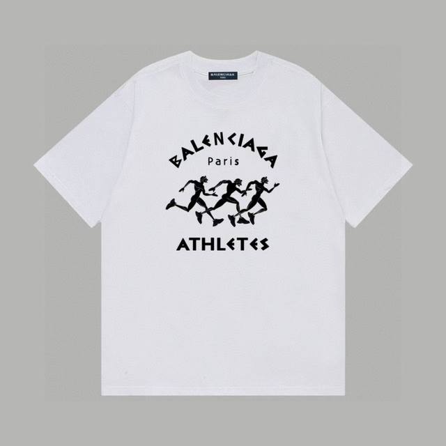 Balenciaga Balenciaga 25Ss Threesome Running Printed Short Sleeve High Version H