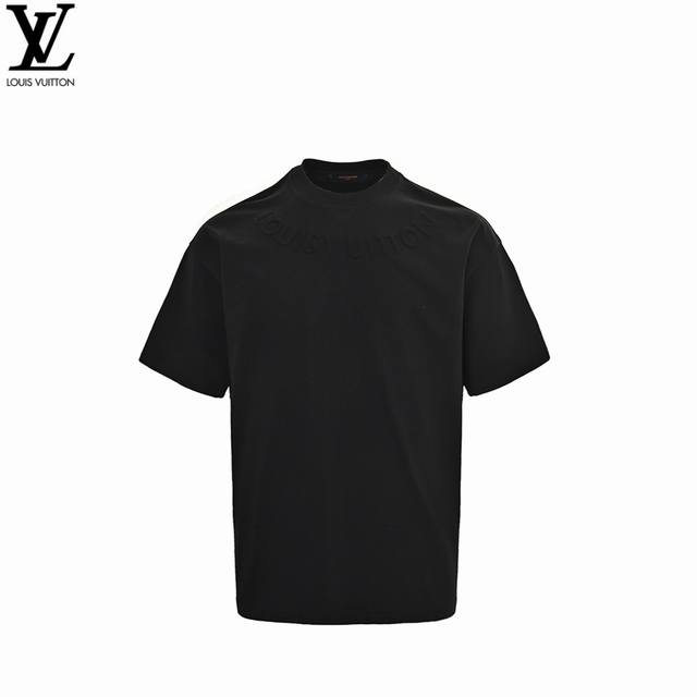 Louis Vuitton 25Ss embossed short sleeves The fabric is made of high-weight 260G