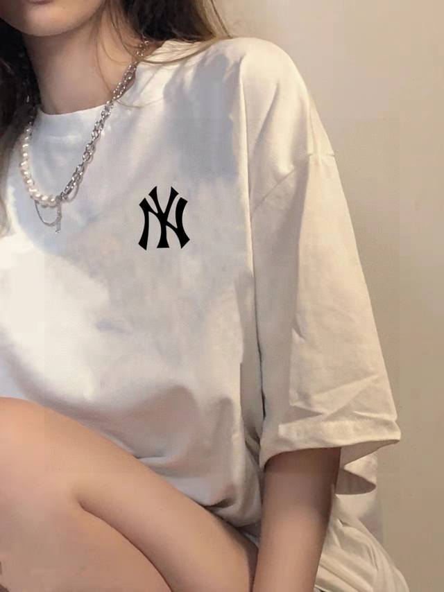 Mlb Ny Yankees 25Ss Basic embroidered short-sleeved high version heavy-duty shor