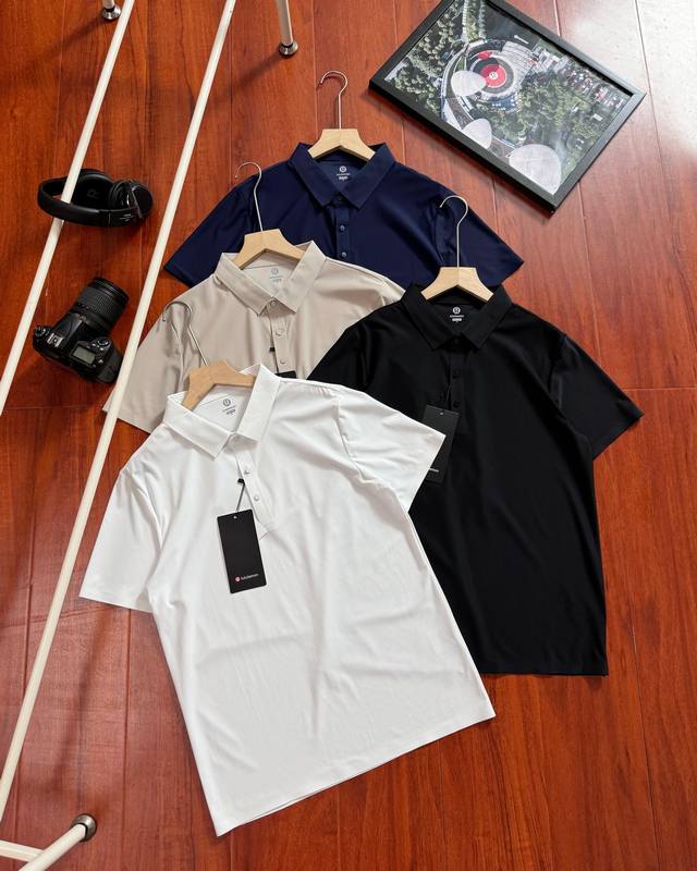Original quality Lululemon classic summer men's casual Polo shirt short sleeve