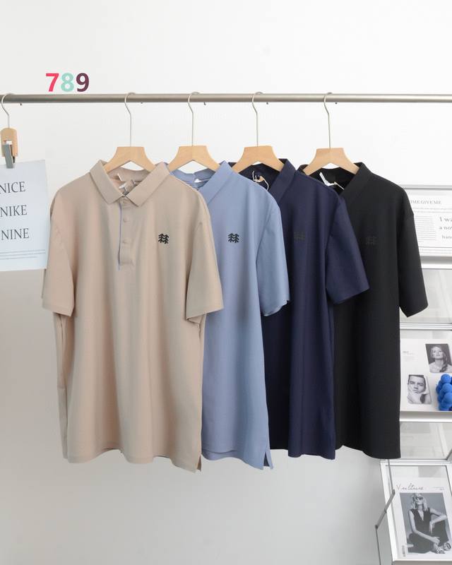 Kelon 25Ss New summer lapel chest logo ice silk seamless quick-drying Polo shor