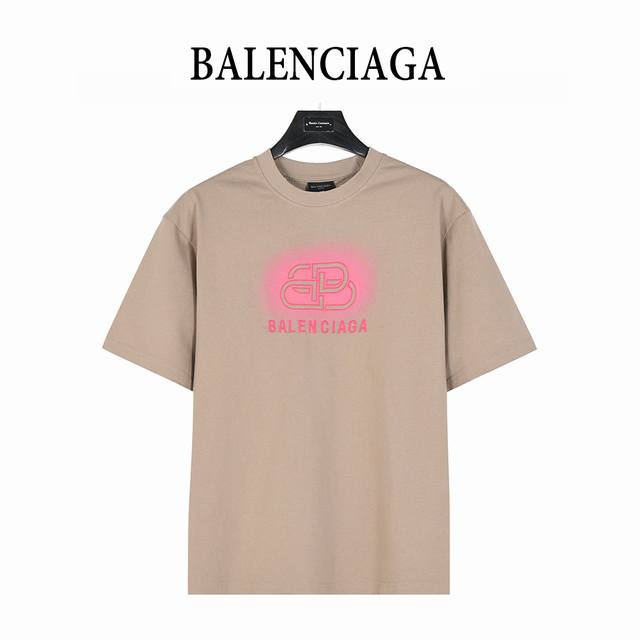 Balenciaga 25Ss lock letter embroidery and inkjet hole short-sleeved T-shirt Ret