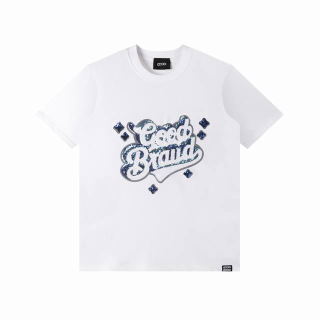 Goodbrand 3D star sequin light luxury fashion high-end short-sleeved T-shirt Ser