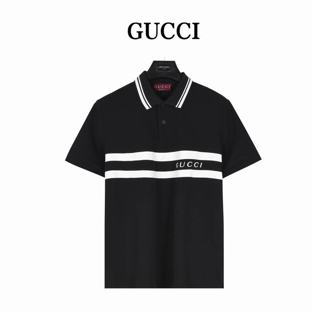 Gucci Gucci striped letter short-sleeved Polo shirt Original quality, welcome to