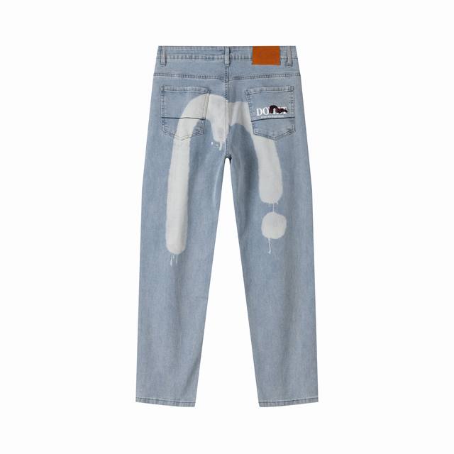 Evisu Dirty Distressed Denim Pants Evisu Fushen Jeans Couples Specially Supply Z
