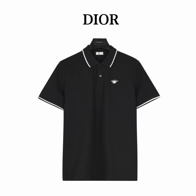 Dior Dior short-sleeved Polo shirt with bee embroidered logo, original quality,
