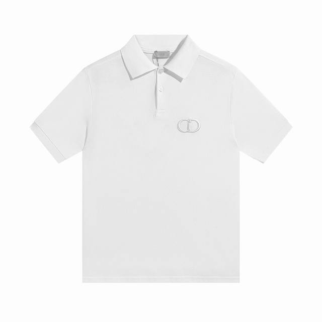 Dior Dior Cd Icon badge lapel short-sleeved polo shirt. A simple yet refined T-s