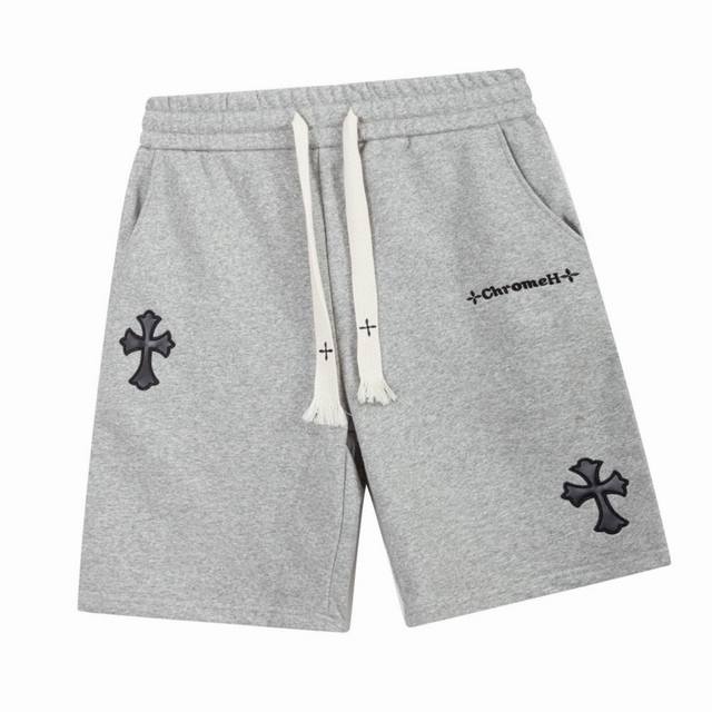 Chrome Hearts New summer embroidered letter leather label cross shorts for men a