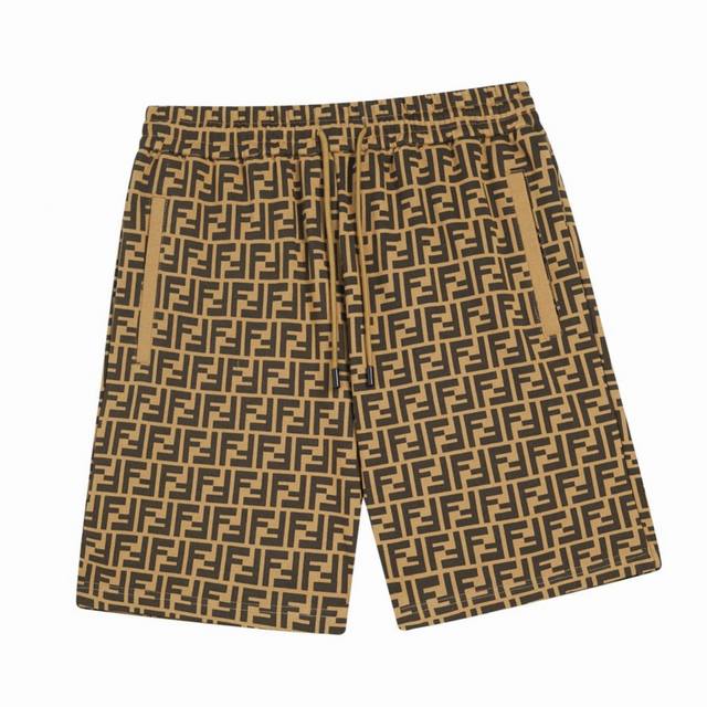 Fendi Summer new classic double F old flower full print casual shorts, custom te