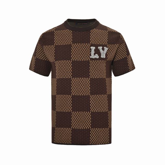 Louis Vuitton Louis Vuitton Pharrell Diamond Logo Checkerboard Knit Short Sleeve