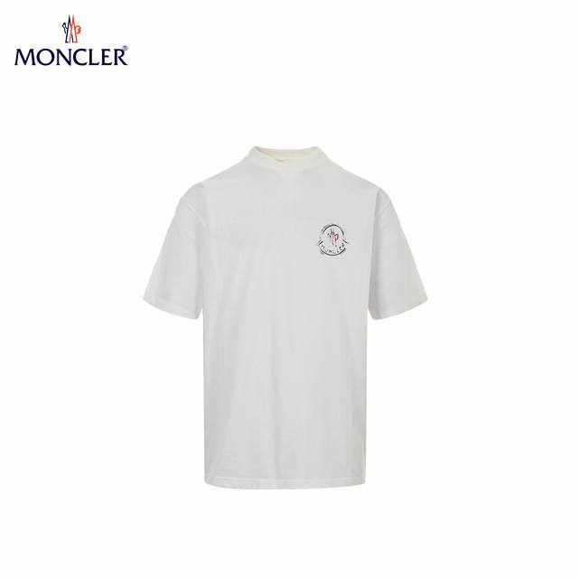 Moncler 25Ss Inkjet Logo Short Sleeve T-shirt Made of 60s double yarn combed pur